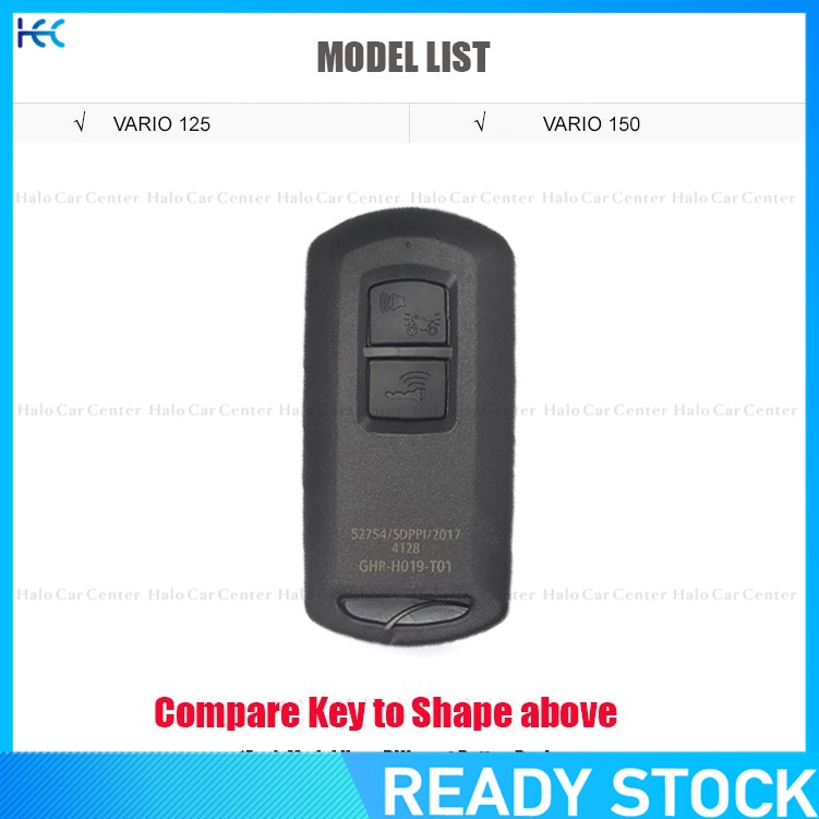 Vỏ Da 100% Chính Hãng Bọc Chìa Khóa Xe Hơi Honda Vario 150-2 Nút Bấm