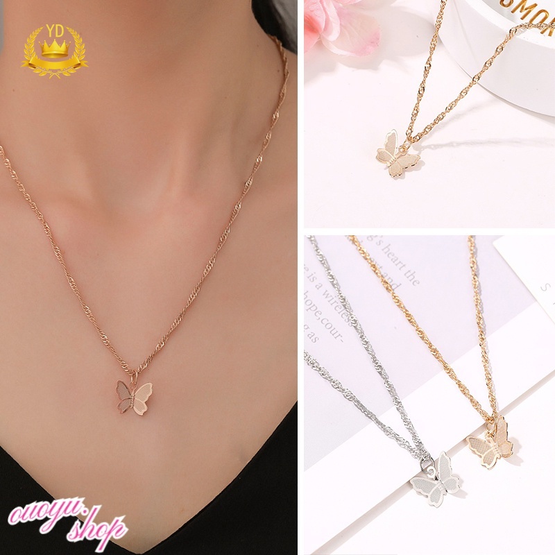 Vòng cổ Mặt Hình Bướm Đơn Giản Cá Tính Cho Nữ