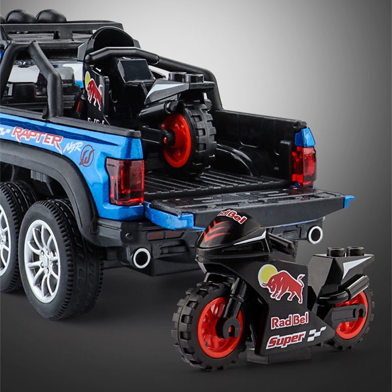 Mô Hình Xe Hơi Ford Raptor Bằng Hợp Kim Tỉ Lệ 1: 28 Có Đèn Và Nhạc