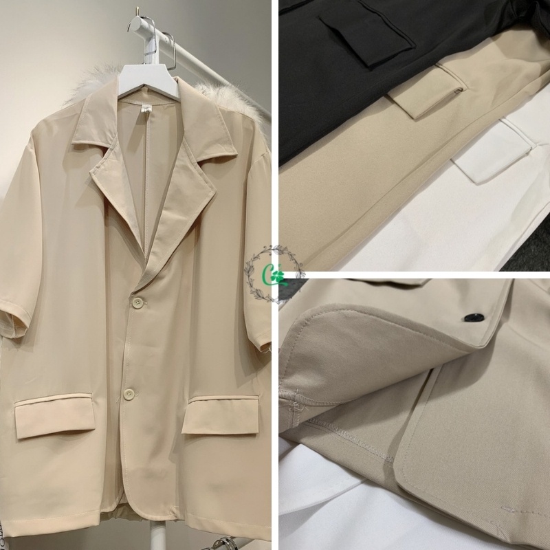 Blazer Ngắn Tay-Blazer cộc tay nữ Phong Cách Ulzzang CỎ STORE BL01