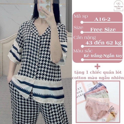 Đồ ngủ pijama nữ hàn quốc lụa LATIN đẹp,Đồ bộ nữ quần dài cao cấp Bộ mặc nhà nữ POPPY-ZICZAC