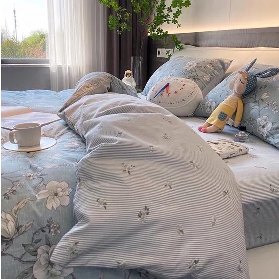 Bộ chăn ga gối cotton organic Hoa đá Dreamhome