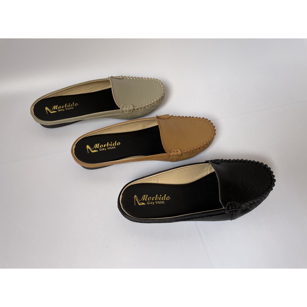 Giày Sabo Nữ Màu Bò Đế Bệt 2p Morbido M505 - Giày Sục Nữ Da Bò Thật Cao Cấp - Giày Sục Nữ Trung Niên