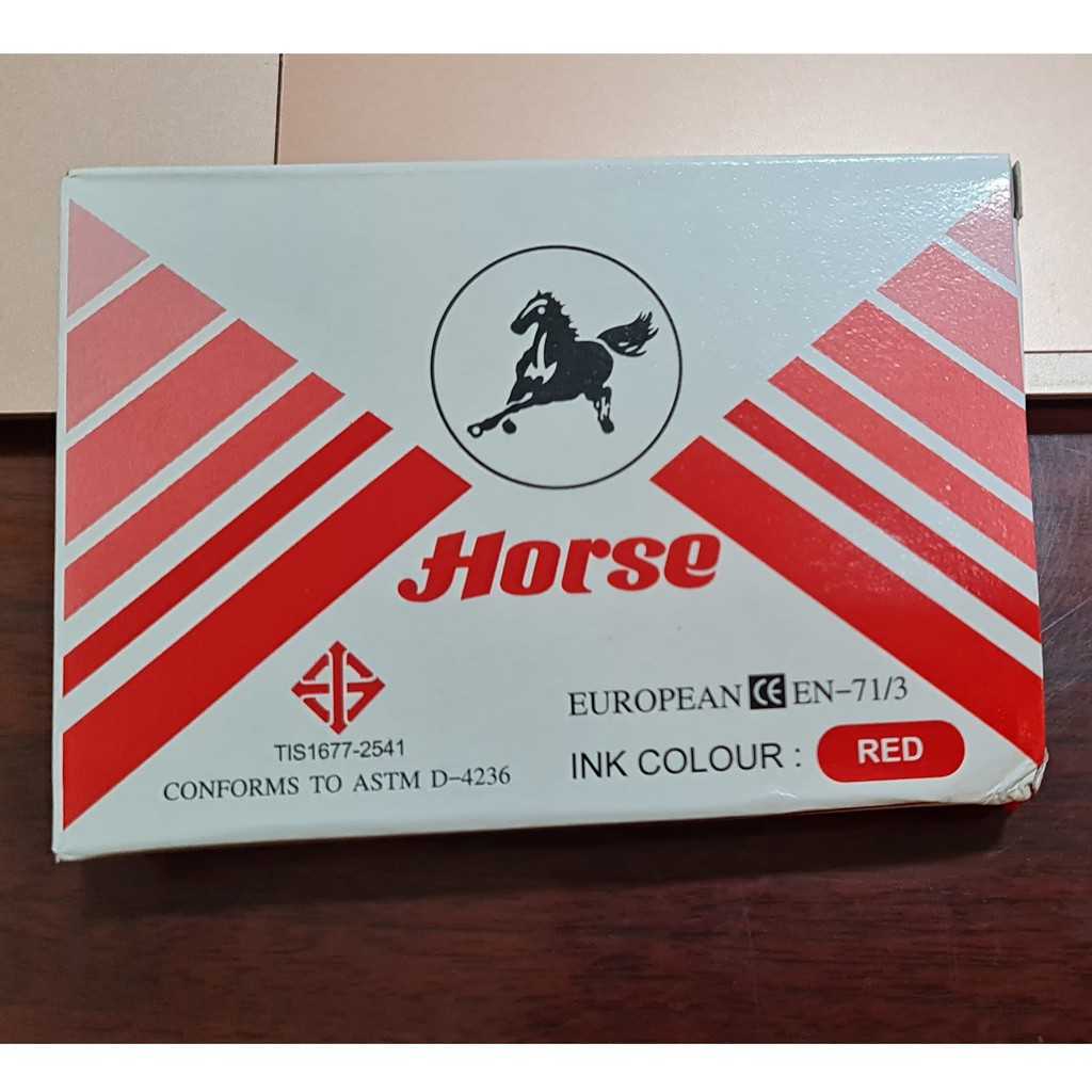 Khay Mực lăn tay và đóng dấu Tampon Horse EN71/3 RED Thái Lan