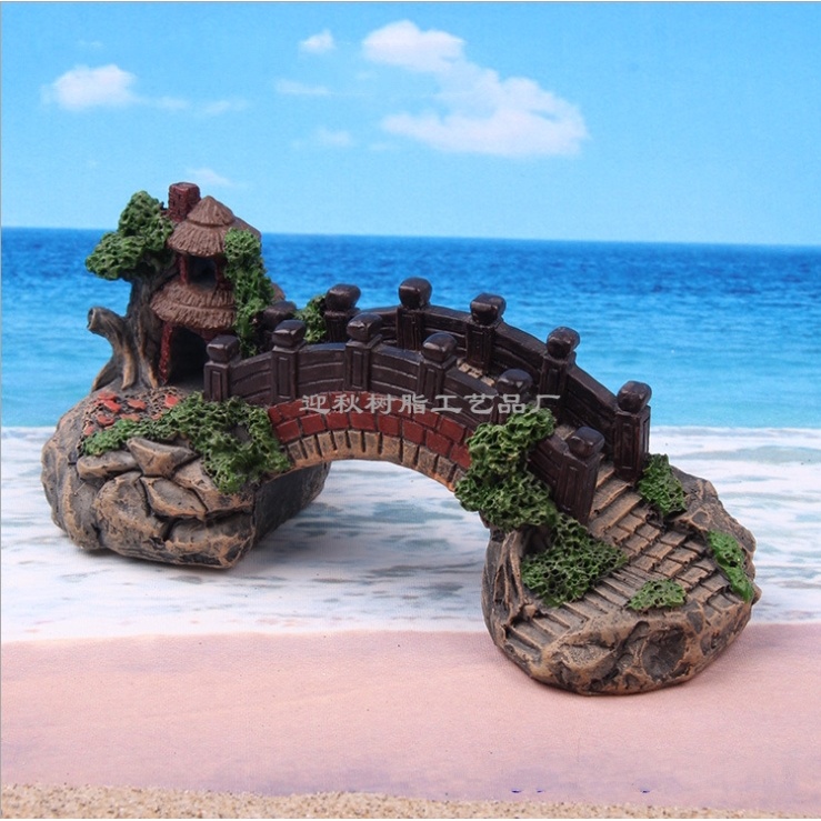 Mô hình cầu đá cổ size 14 x 6 x 6cm trang trí bể thủy sinh, tiểu cảnh, DIY