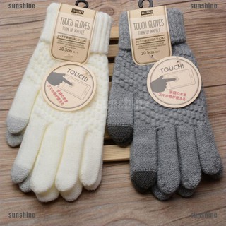 Găng tay len giữ ấm mùa đông thiết kế chạm màn hình cảm ứng tiện dụng cho nam nữ