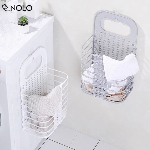 [HCM] Giỏ treo gấp gọn đựng đồ đạc quần áo đa năng dán tường tiện lợi sử dụng dễ dàng