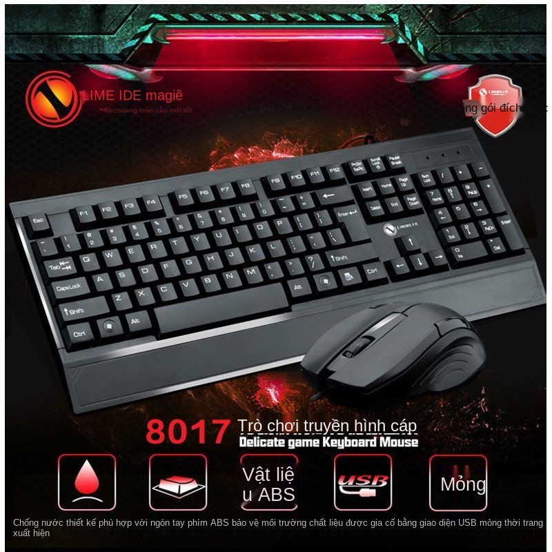 Bộ bàn phím và chuột Limei 8017 có tựa tay USB máy tính để | BigBuy360 - bigbuy360.vn