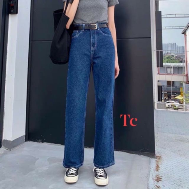 QUẦN BÒ ỐNG RỘNG LƯNG CAO HACK DÁNG - UIZZANG HÀN SIÊU HOTT MS#3120 | BigBuy360 - bigbuy360.vn