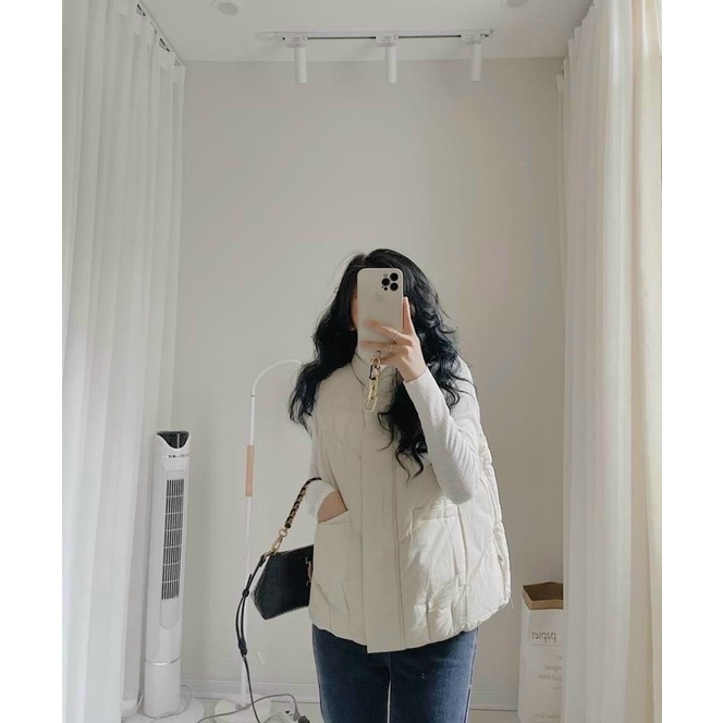 Áo phao gile khoá sườn