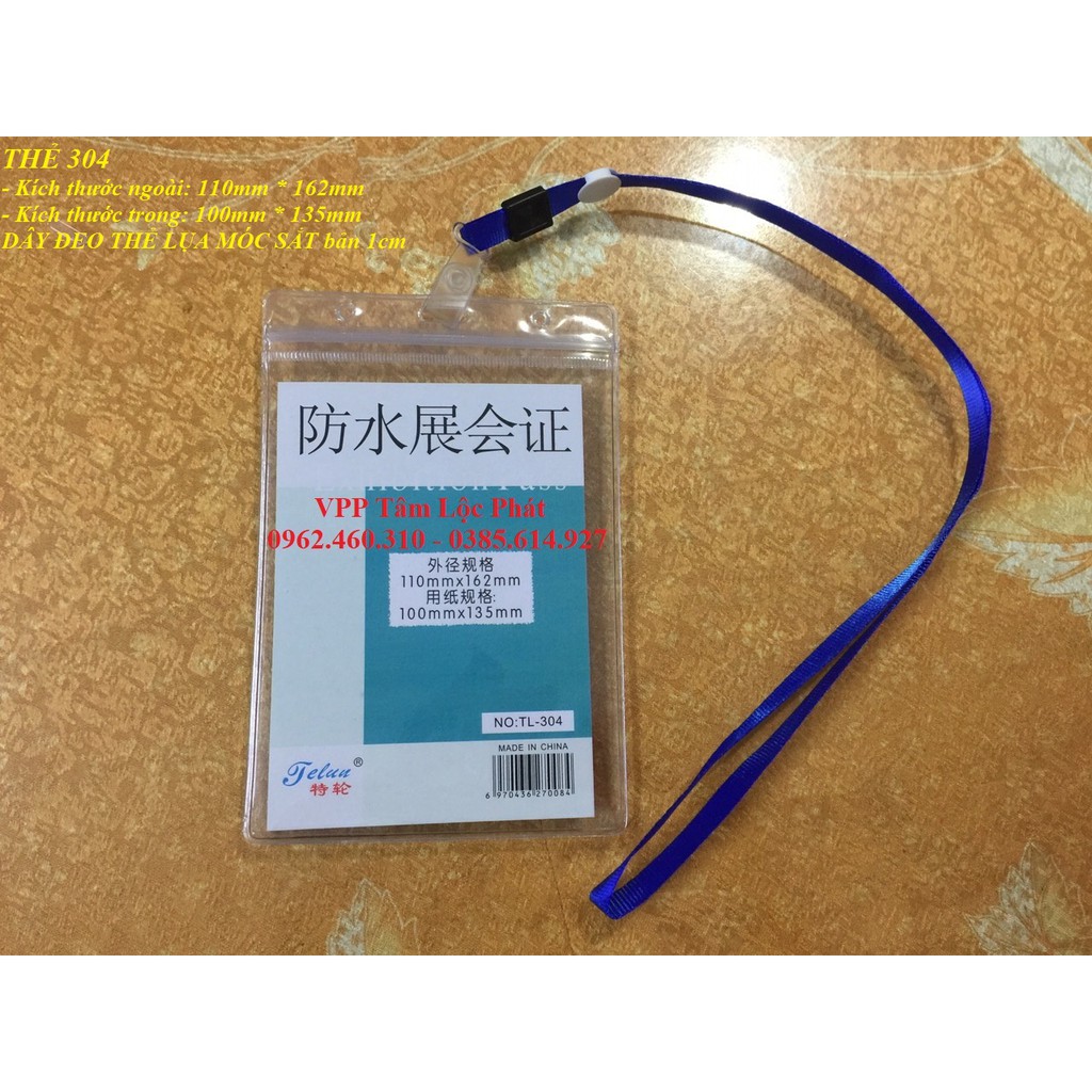 SỈ 100 BAO THẺ TÊN 304  chống thấm nước, KT 110*162mm - Thẻ đeo nhân viên