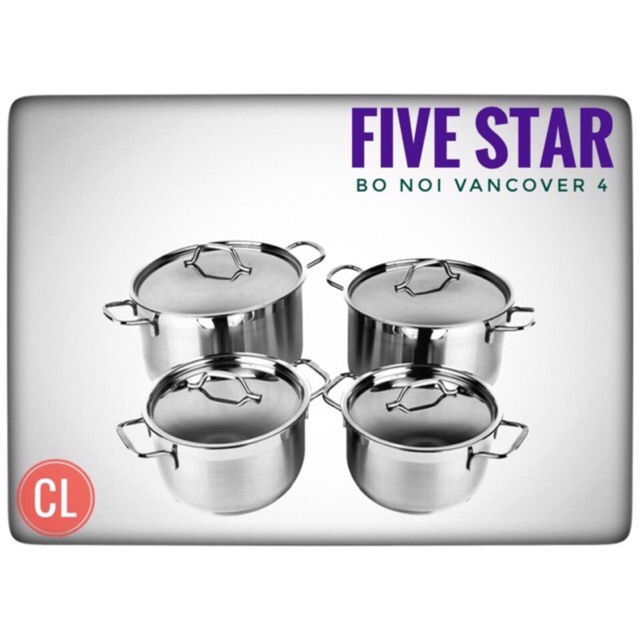 Bộ nồi Fivestar Vancover 4 CHIẾC