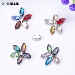 Set 30 hạt cườm pha lê giả 5 * 10mm trang trí váy cưới