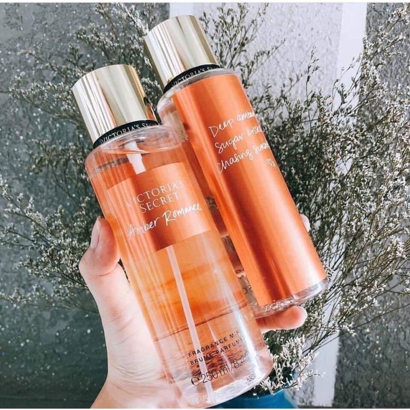 COMBO XỊT THƠM +DƯỠNG THỂ TOÀN THÂN VICTORIA’S SECRET FRAGRANCE MIST AMBER CHÍNH HÃNG 250ML💋💋