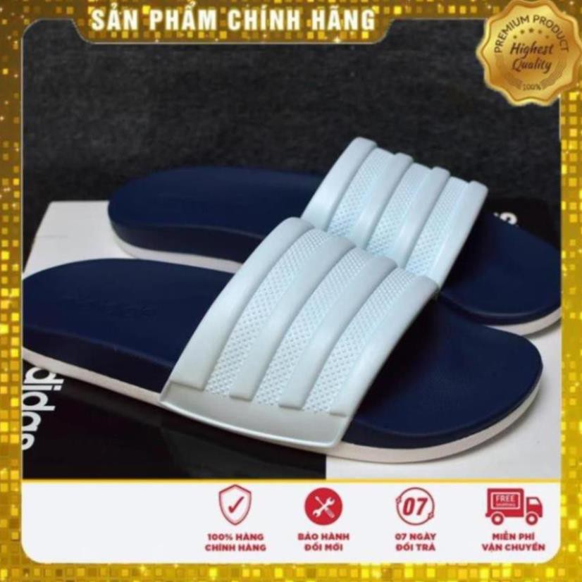 salle [Sale 3/3]Adidas Cloudfoam Plus Graphic màu xanh đen đế trắng quai mono trắng -B98 : ! !