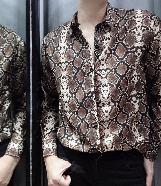 Sơ mi họa tiết trăn,rắn cực cá tính