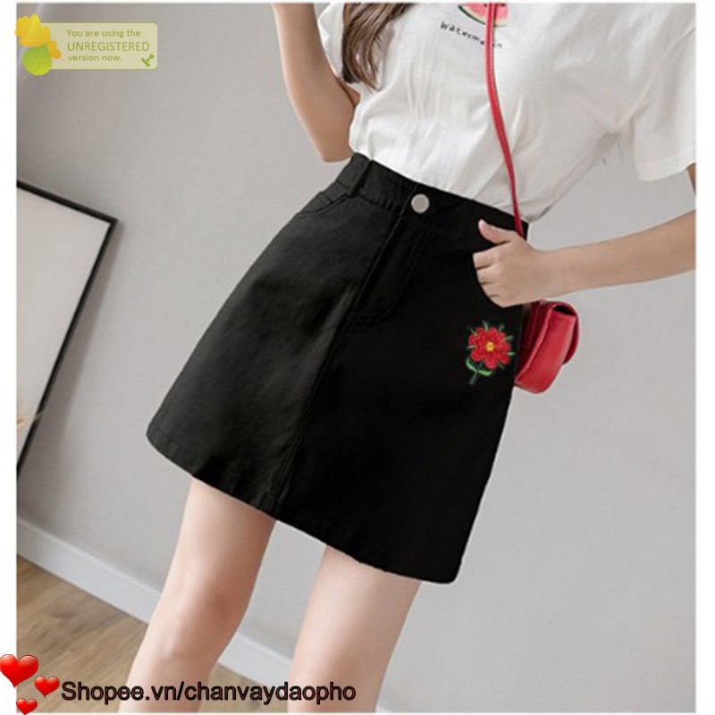 Chân váy nữ kaki trơn CVDP hoa misa màu đen size S,M,L MT932 rẻ đẹp hàn quốc chuẩn store freeship 50k
