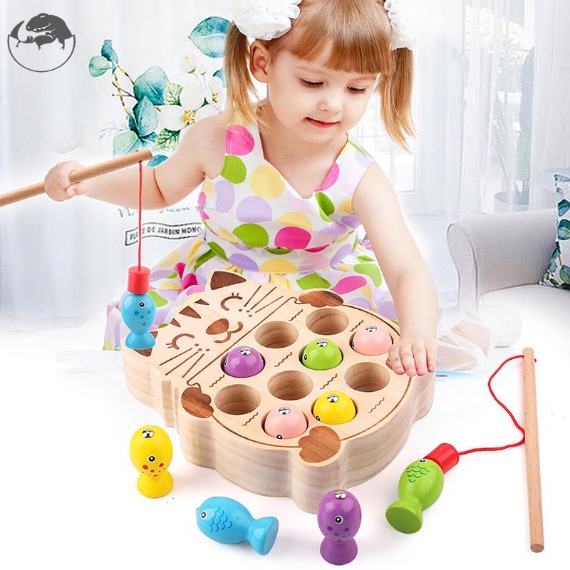 Bộ đồ chơi câu cá nam châm bằng gỗ cho bé