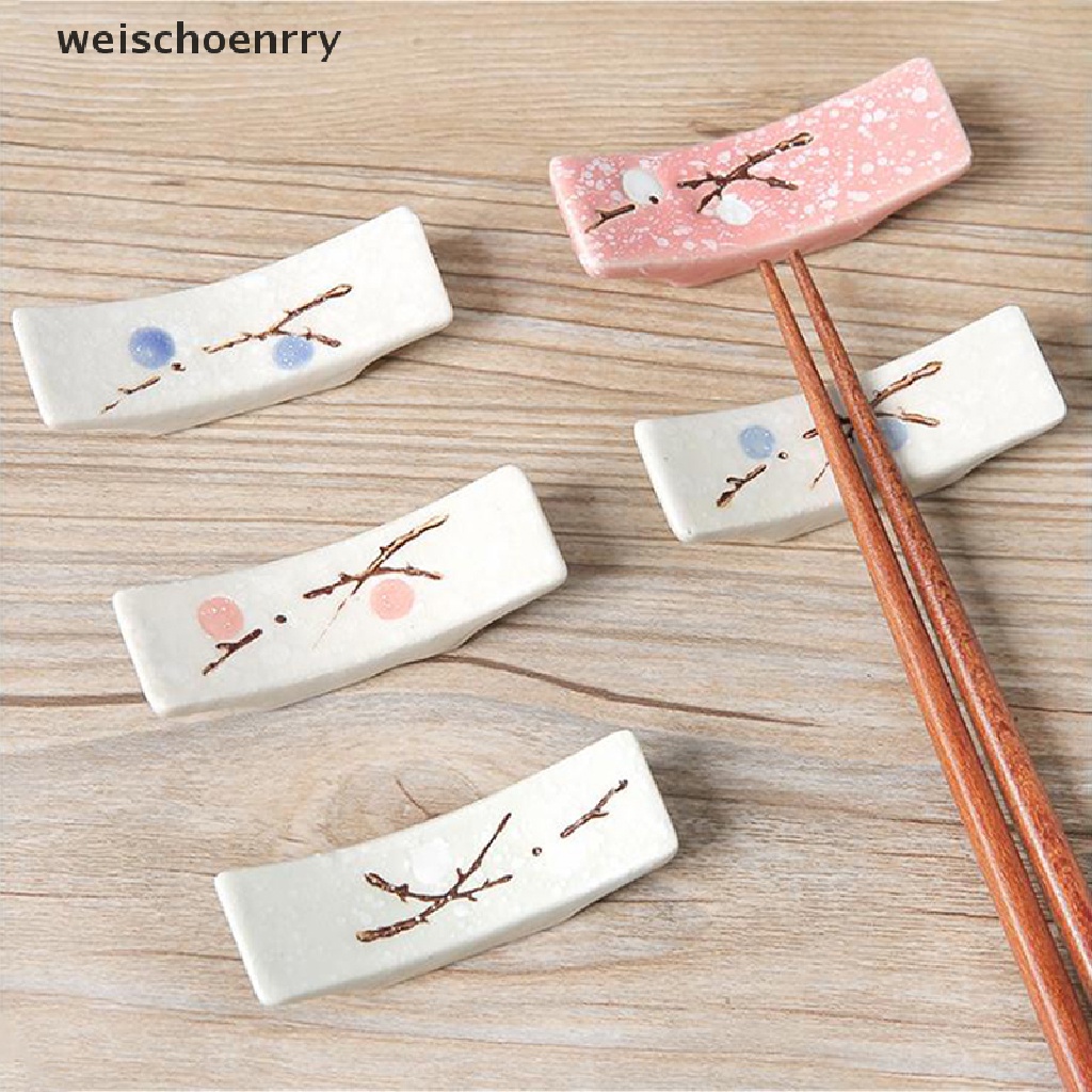1 Giá Đỡ Đũa Bằng Sứ Hình Bông Tuyết Phong Cách Nhật Bản