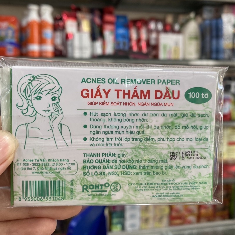 Giấy Thấm Dầu Acnes – Acnes Oil Remover Paper( 100 tờ)