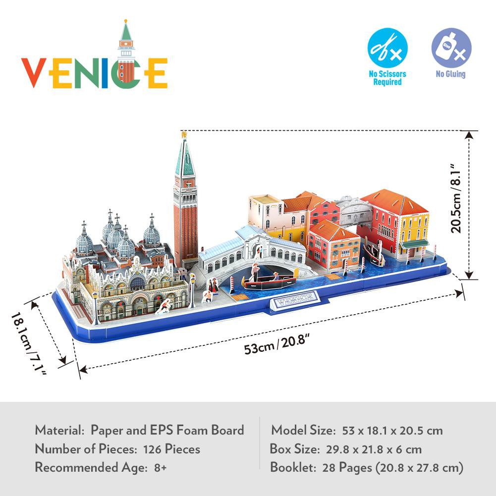 Mô hình giấy 3D CubicFun - Cityline Venice MC269h