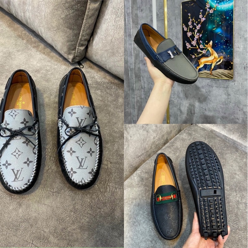 Giầy Lười Phối Hoạ Tiết Cực Chất - Giầy Lười Mô ca Lvt , Gucci