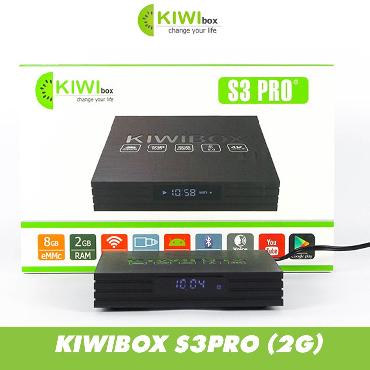 Kiwibox S3 Pro phiên bản 2021, TV box Ram 2G, hỗ trợ cổng quang, bluetooth, hàng chính hãng, bảo hành 12 tháng