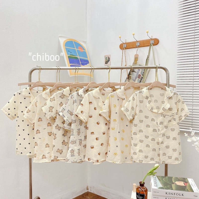 Đồ Bộ Mặc Nhà, Đồ Ngủ Nữ, Pijama Cộc Đùi Chất Liệu Xốp Đũi Hàn Form Lớn <65Kg