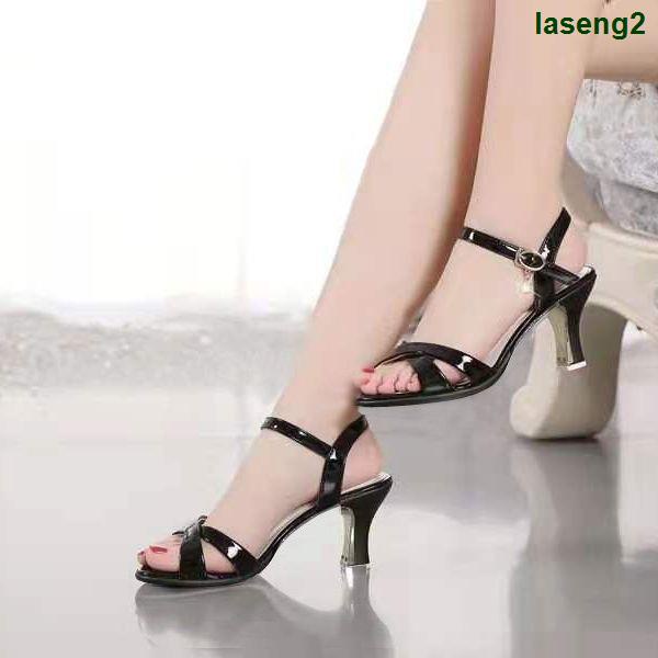 Giày Sandal Cao Gót Bằng Da Thật Mềm Thời Trang Mùa Hè 2021