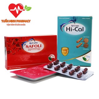 [Kèm Quà Tặng]Combo 1 Hộp sắt Avisure Safoli - 1 Hộp canxi tự nhiên Avisure Hical cho phụ nữ mang thai