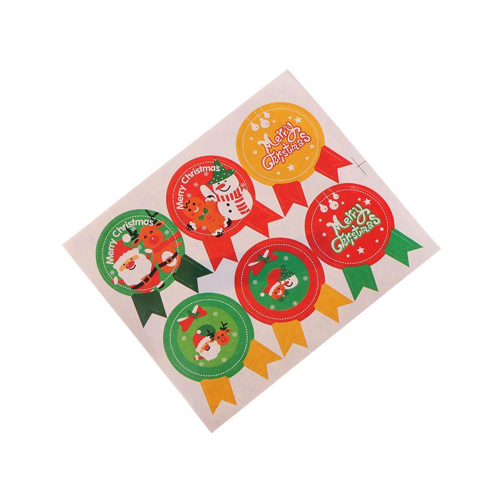 LAKAMIER Miếng Dán Trang Trí Hộp Bánh Quy / Quà Tặng In Chữ Merry Christmas Độc Đáo DIY