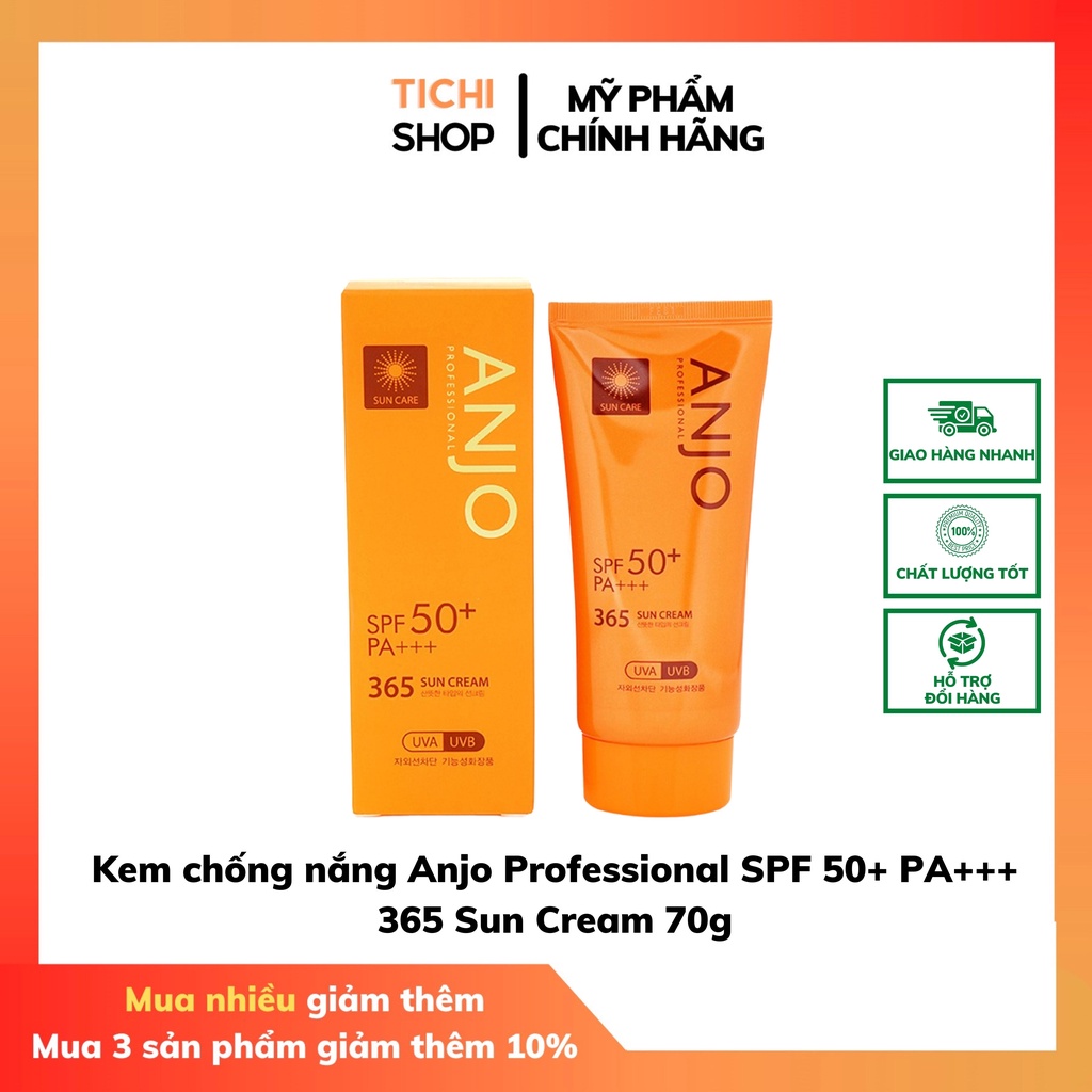 Kem chống nắng Anjo Professional SPF 50+ PA+++ 365 Sun Cream 70g