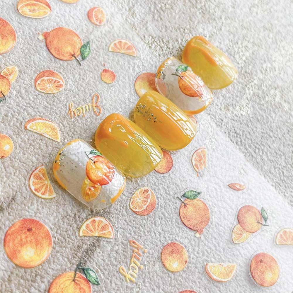 [Hàng mới về] Miếng Dán Trang Trí Móng Tay Thủ Công Phong Cách Trái Cây 5D Độc Đáo