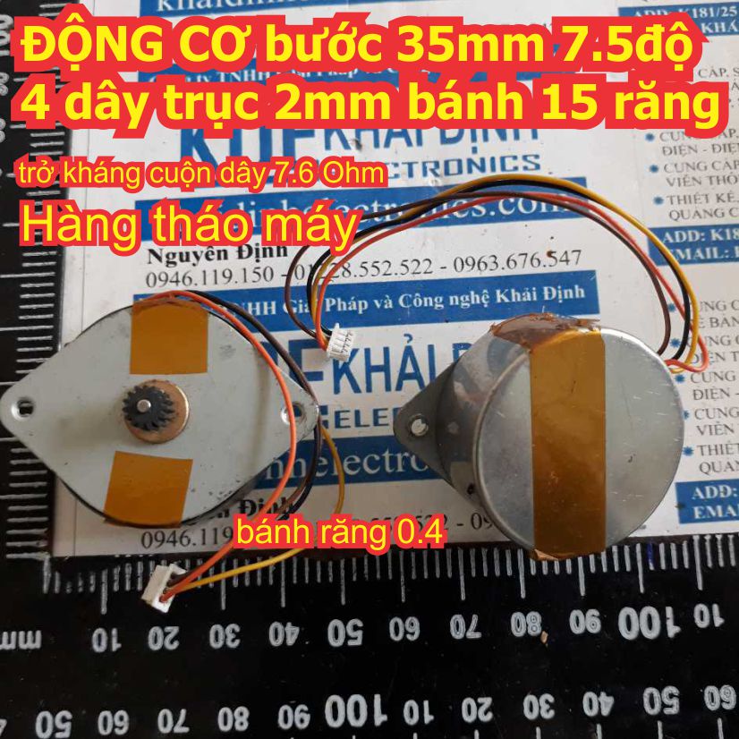 ĐỘNG CƠ bước 35mm 7.5độ 4 dây trục 2mm BR săt 15R kde3085