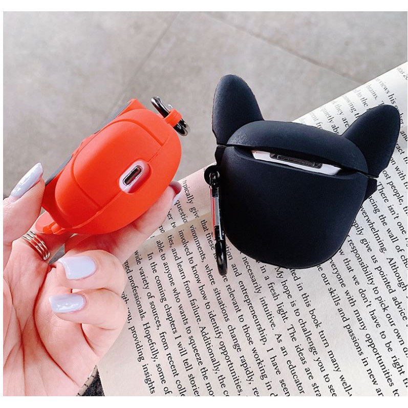Case airpod nhiều hình màu ĐỎ - airpod 1/2 - tặng kèm móc treo