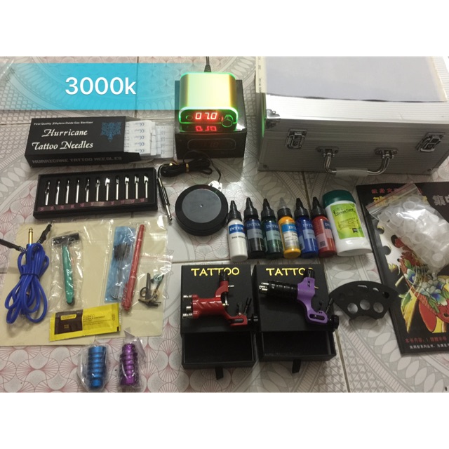 Bộ dụng cụ đồ xăm hình 2 máy rotary