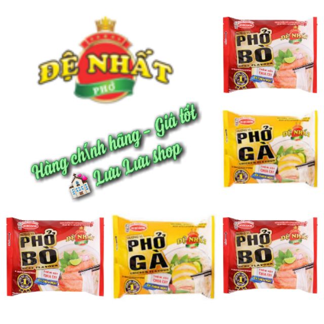 (Mua nhiều giảm giá) Phở Đệ Nhất vị bò/ gà gói 65gr