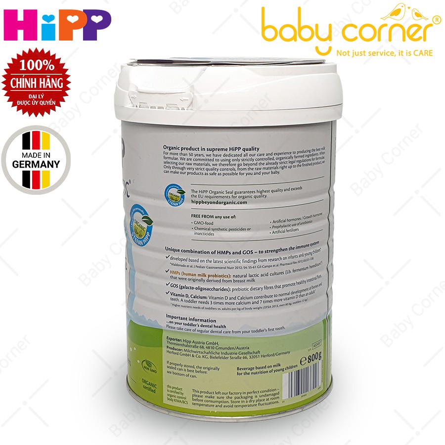 Sữa Bột HiPP Organic Combiotic Số 4 Hộp 800g Cho Bé