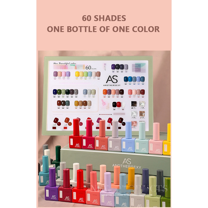 Như Nail Polish 15Ml Bộ Mùa Hè 60 Màu Sắc Phổ Biến Một Chai Một Màu Bộ Nhỏ Chuyên Dụng móng Tay Shop ↑Tophope