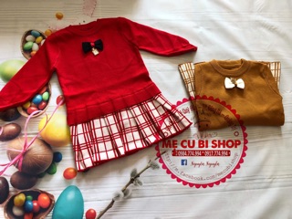 Váy len phối ca rô