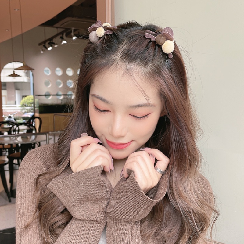 Kẹp tóc lông cừu hình cá mập dễ thương phong cách Hàn quốc