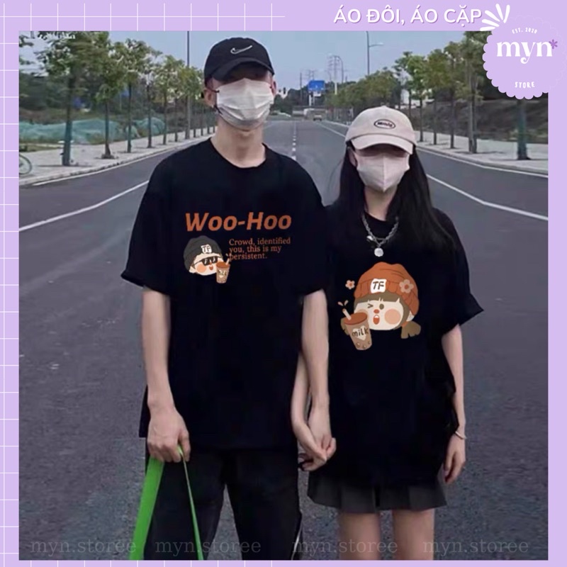 Áo Đôi Nam Nữ Tình Yêu, Bạn Thân Hoạt Hình Dễ Thương Hàng Tự Thiết Kế