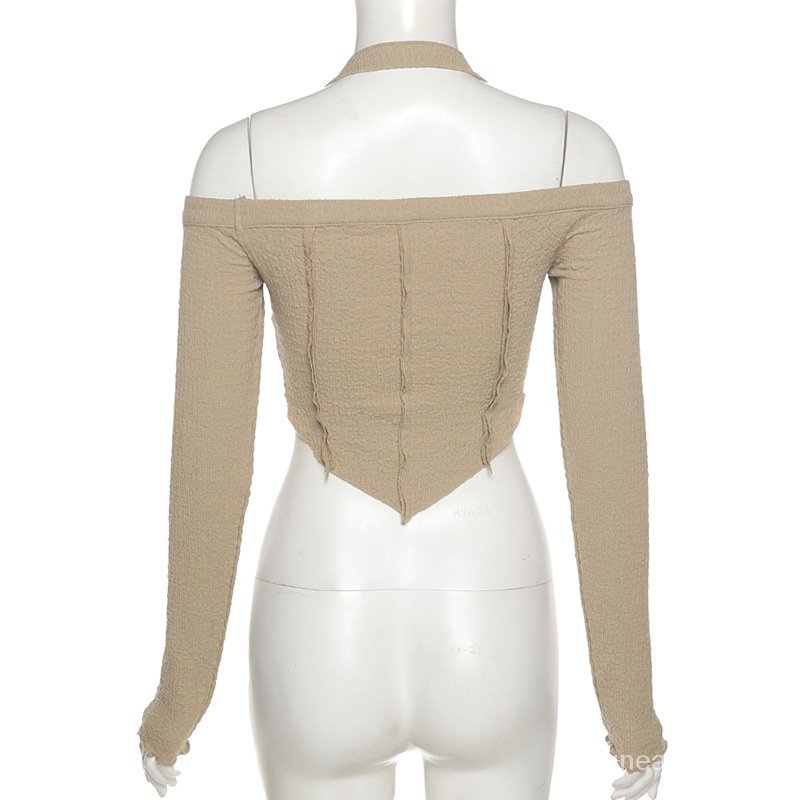 Áo Thun Tay Dài Trễ Vai Thiết Kế Quyến Rũ Trẻ Trung Cho Bạn Gái