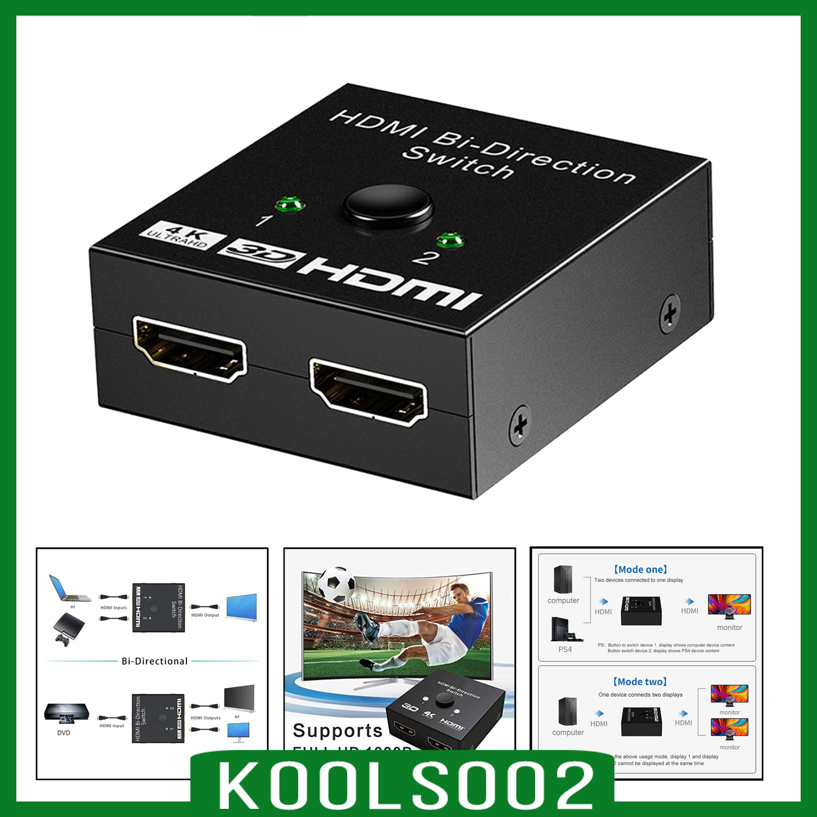 Bộ Chia Hdmi 2 Cổng 1080p Siêu Hd 4k Hdmi 2 Cổng Cho Hdtv