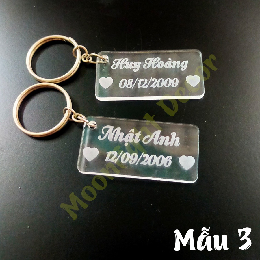 Móc khoá khắc tên, chữ theo yêu cầu