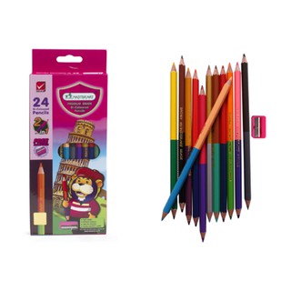 💝[ MƯA KHUYẾN MÃI ]Bút chì 24 màu 2 đầu Master art (1 hộp)