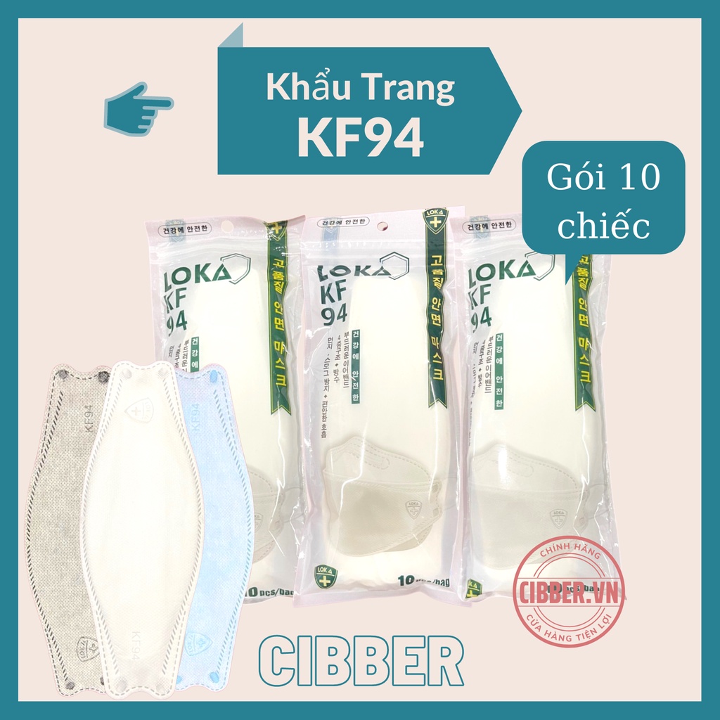 Khẩu Trang KF94 UNI MASK (Gói 10 Chiếc), Kháng Khuẩn, Chống Bụi Mịn PM 2.5