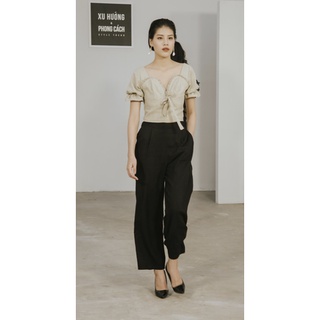 [thelegswork] Marcia Pants - Quần culotte linen đen
