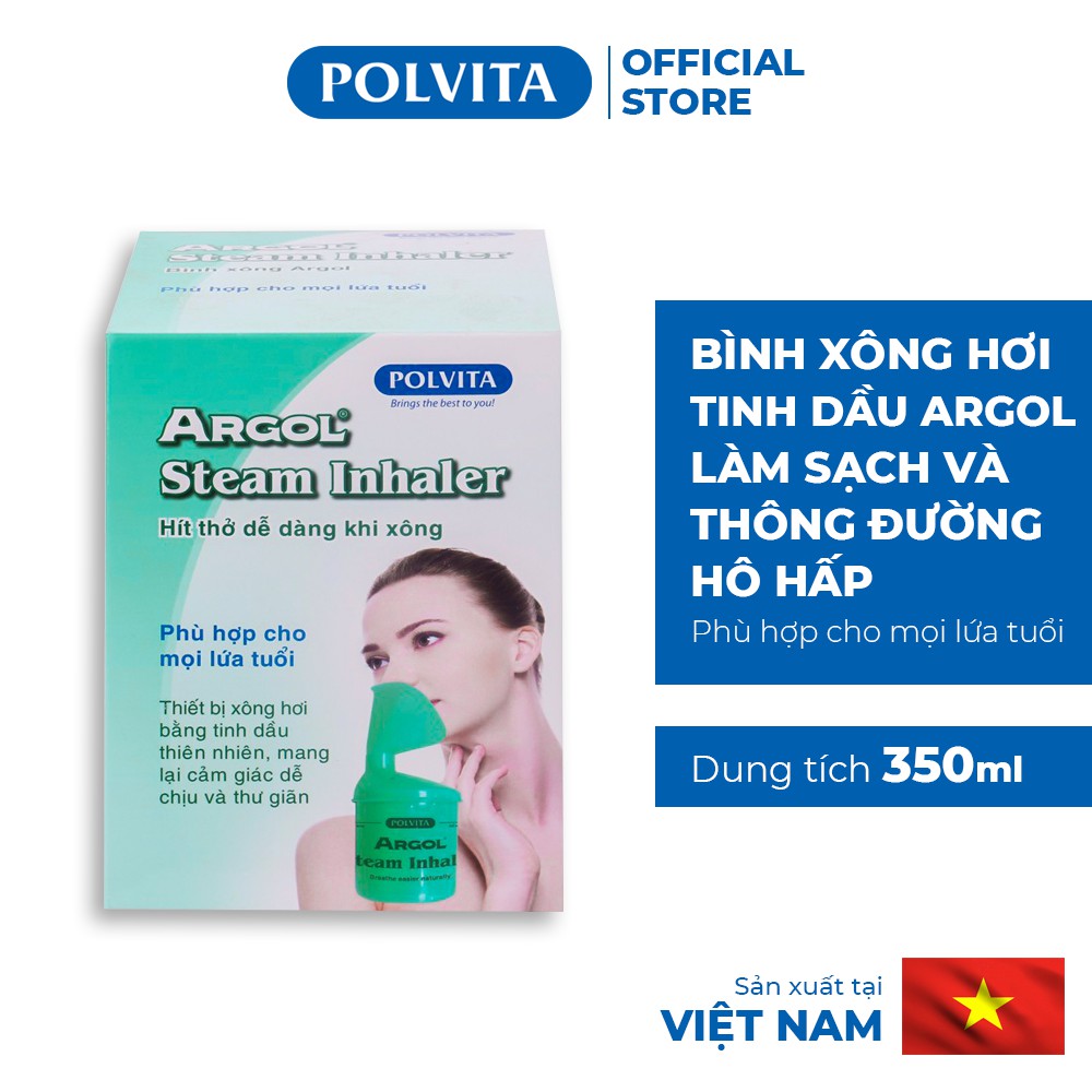 Bình xông hơi tinh dầu thiên nhiên Argol Steam Inhealer làm sạch và thông đường hô hấp, giảm ho (Dung tích 350ml)