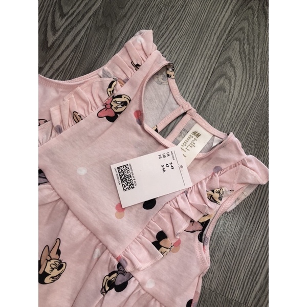 Váy Hong hoạ tiết mickey HM us